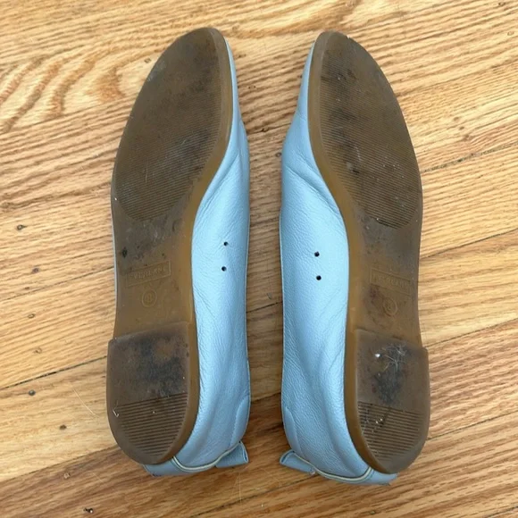 Everlane Day Glove Light Blue Leather Ballet Flats 8 - Picture 3 of 5